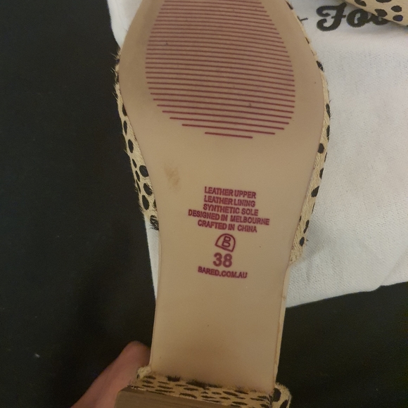 Pale Leopard Calf Hair Low Heels - Picture 2 of 3